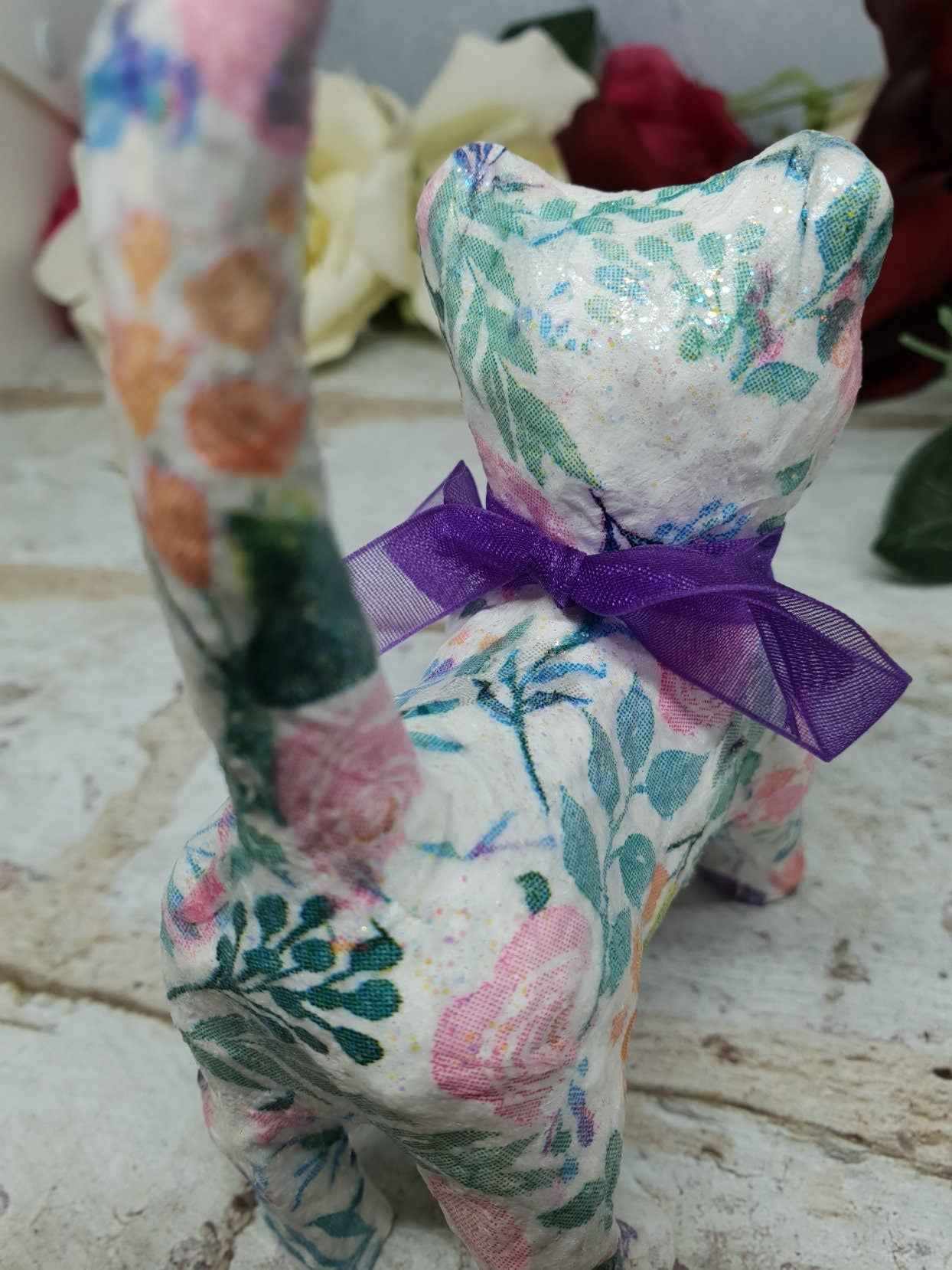 Cat Ring Holder | Handmade Decoupage | Quantock Inspiration