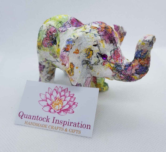 Elephant Ring Display | Handmade Floral Decoupage | Quantock Inspiration