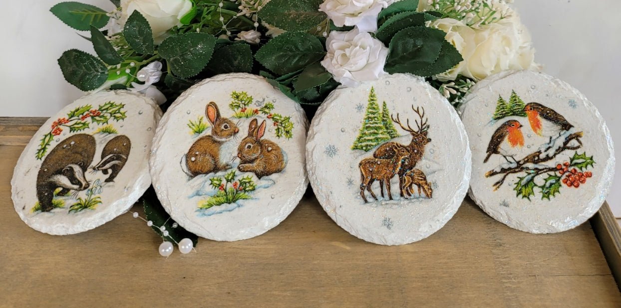 Decoupage Slate Wildlife Coasters - Quantock Inspiration