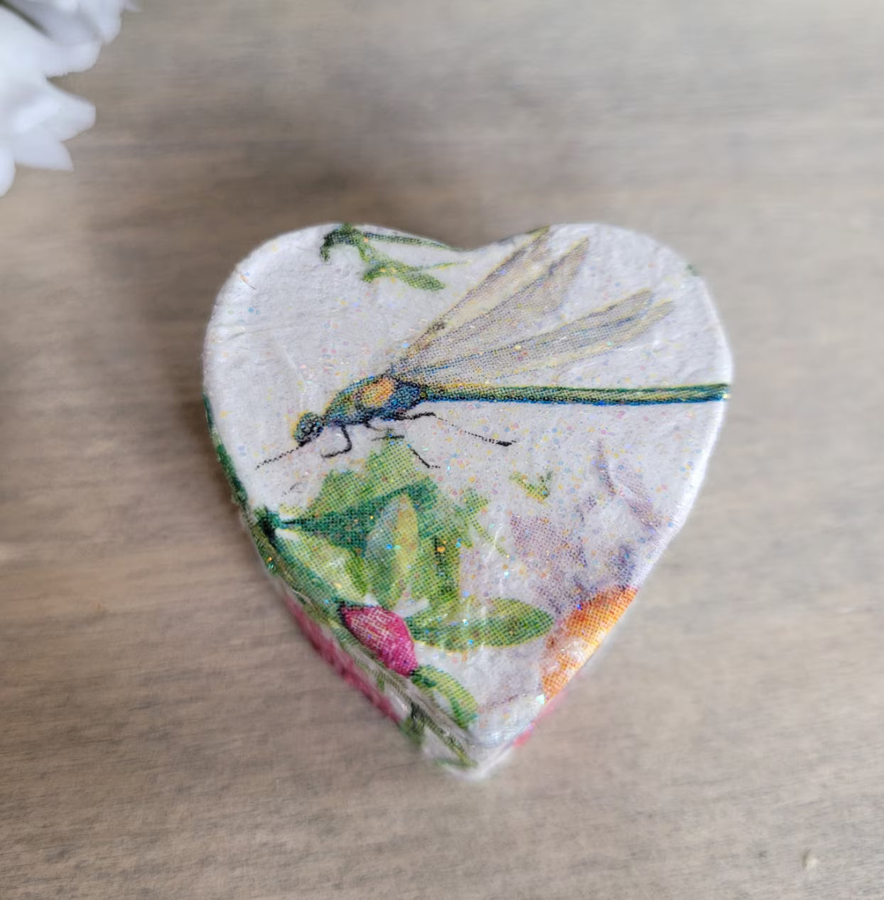 Miniature Heart Trinket Box | Decoupage | Quantock Inspiration