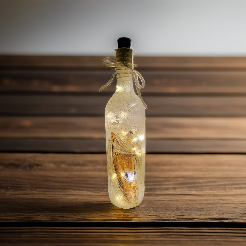 Pony Bottle | Decoupage LED Lighting | Quantock Inspiration