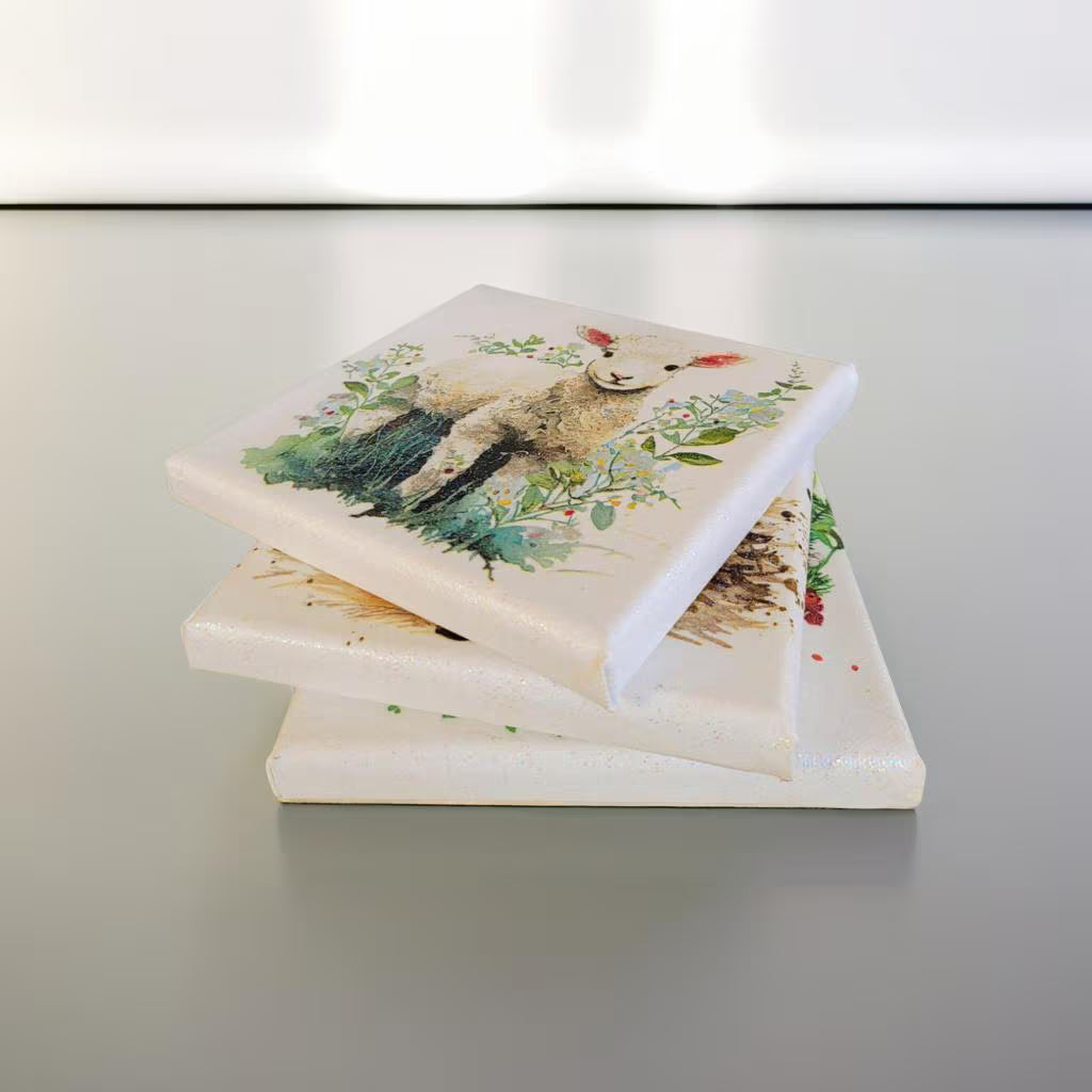 Canvas Wildlife Pictures | Napkin Art Set of Three | Quantock Inspiration