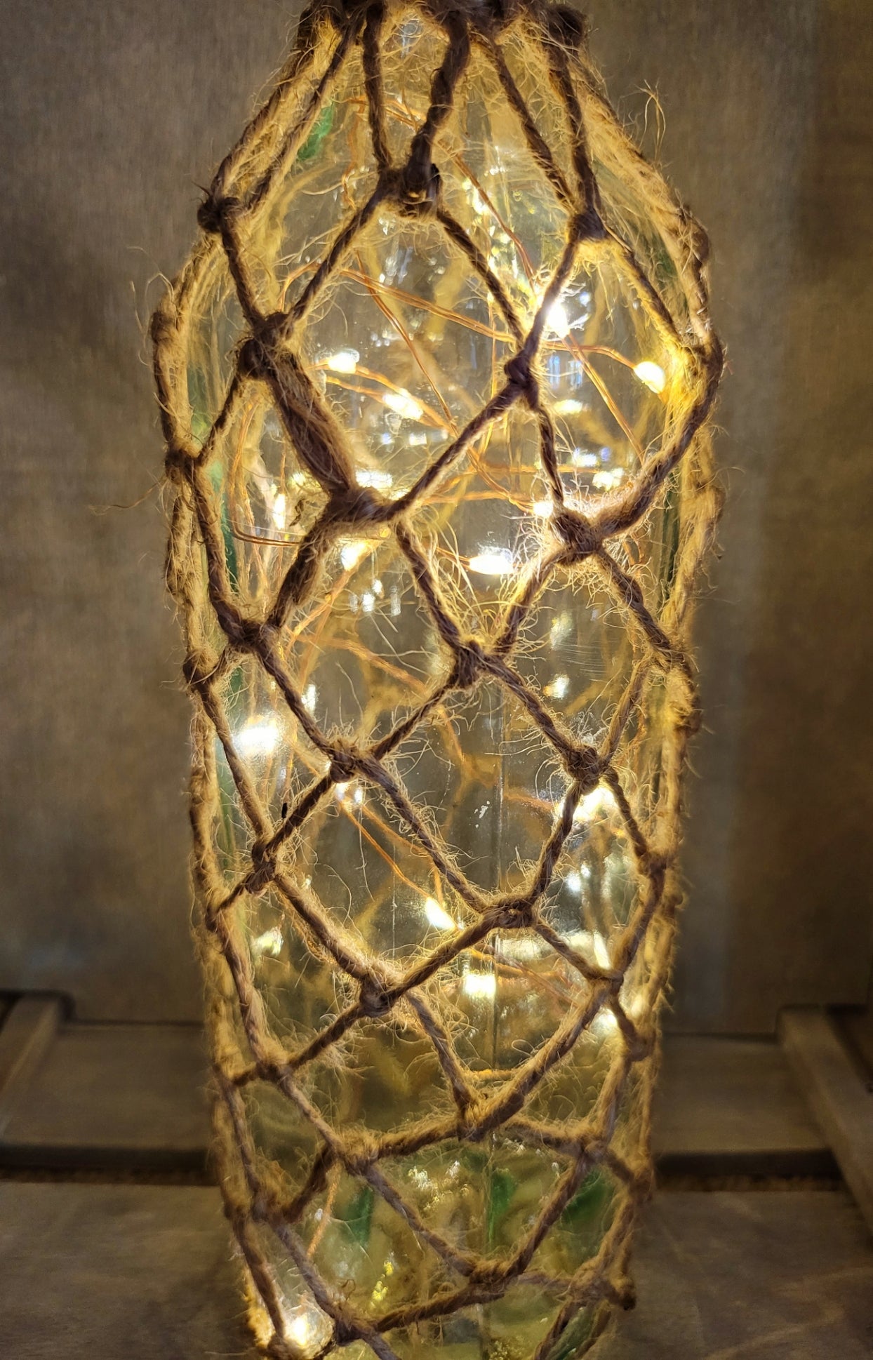 Braided Bottle Lamp with Lights - Quantock Inspiration