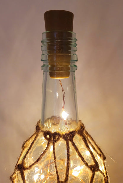 Braided Bottle Lamp with Lights - Quantock Inspiration