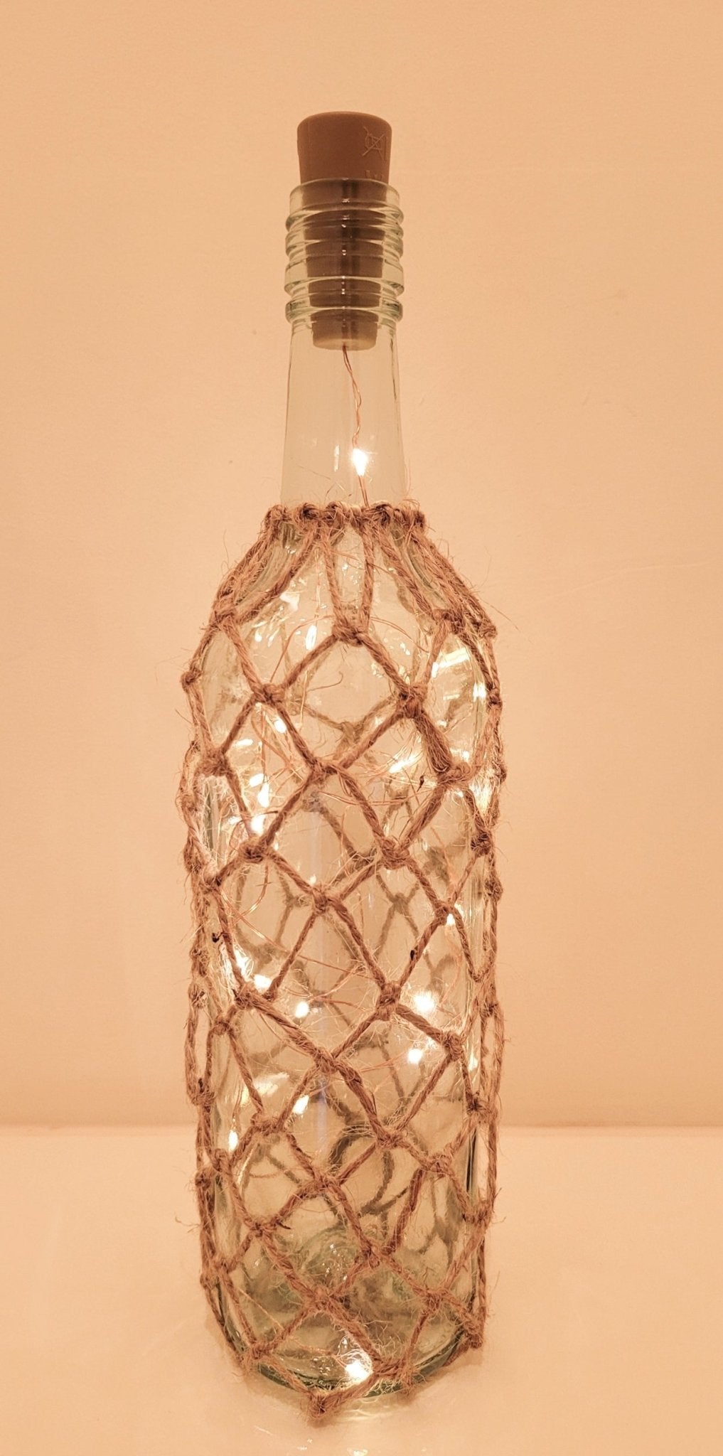 Braided Bottle Lamp with Lights - Quantock Inspiration