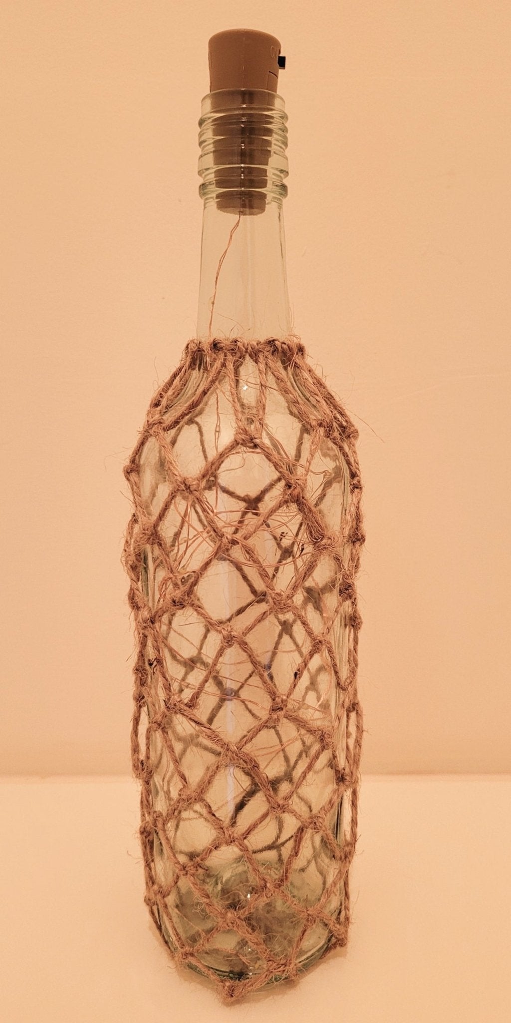 Braided Bottle Lamp with Lights - Quantock Inspiration