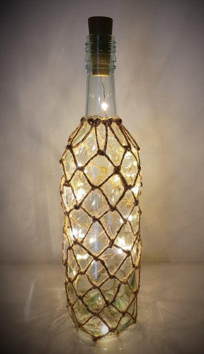 Braided Bottle Lamp with Lights - Quantock Inspiration