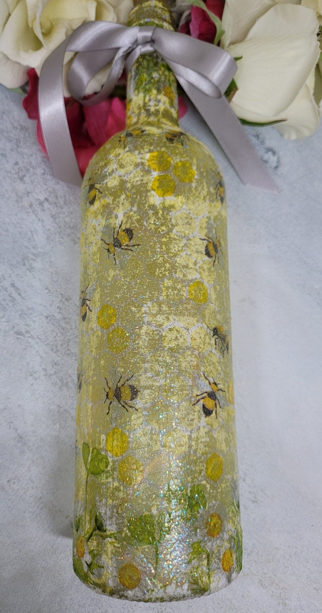 Decoupage Bumble Bee Bottle Light - Quantock Inspiration