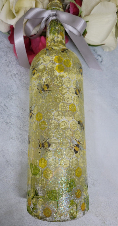 Decoupage Bumble Bee Bottle Light - Quantock Inspiration