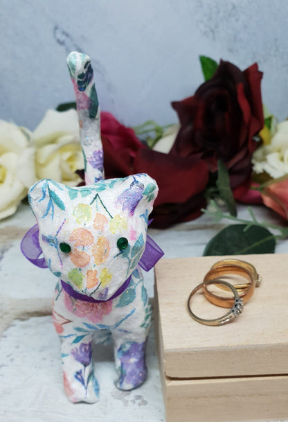 Decoupage Cat Ring Holder - Quantock Inspiration