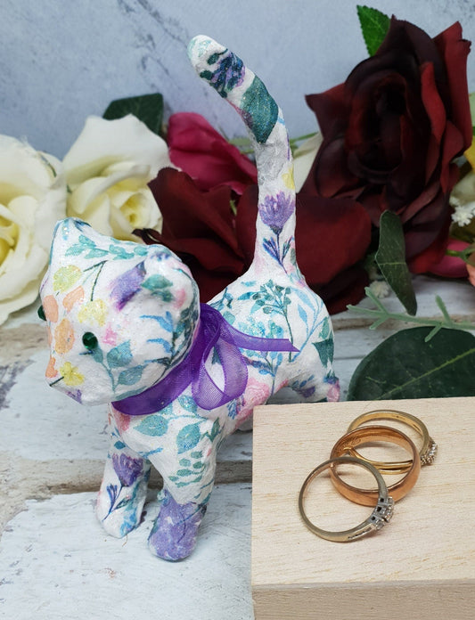 Decoupage Cat Ring Holder - Quantock Inspiration