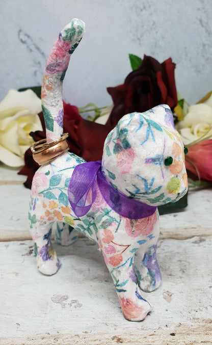 Decoupage Cat Ring Holder - Quantock Inspiration