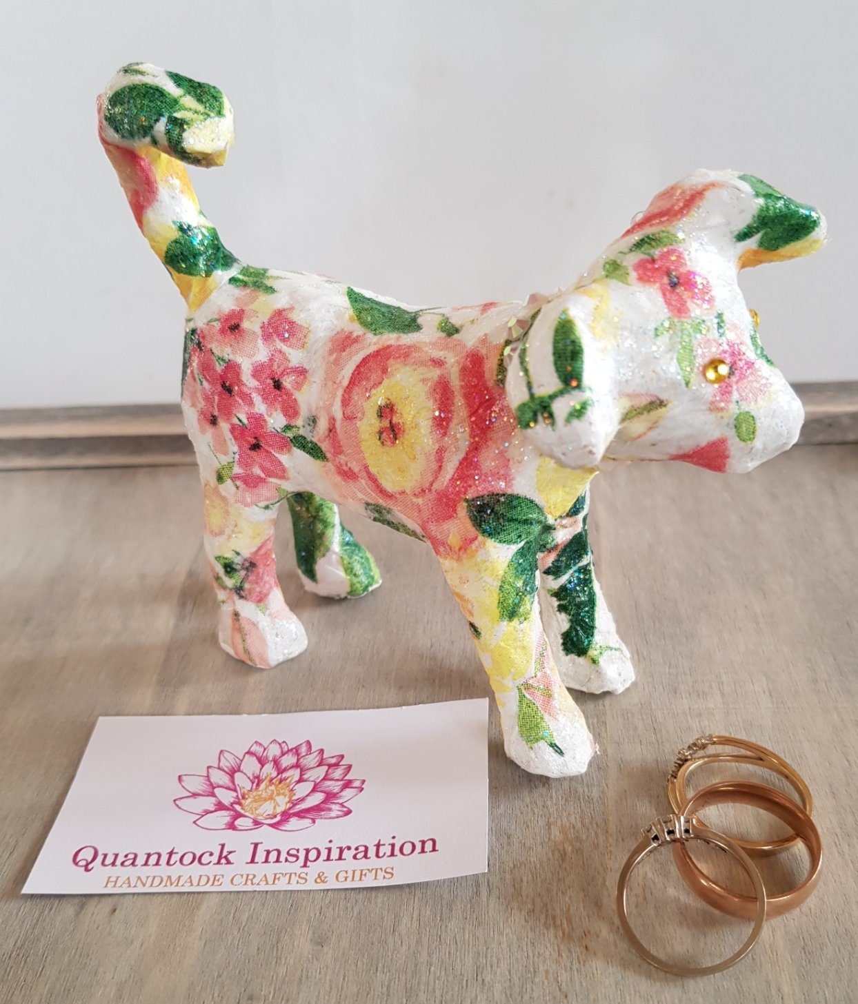 Decoupage Dog Ring Holder - Quantock Inspiration