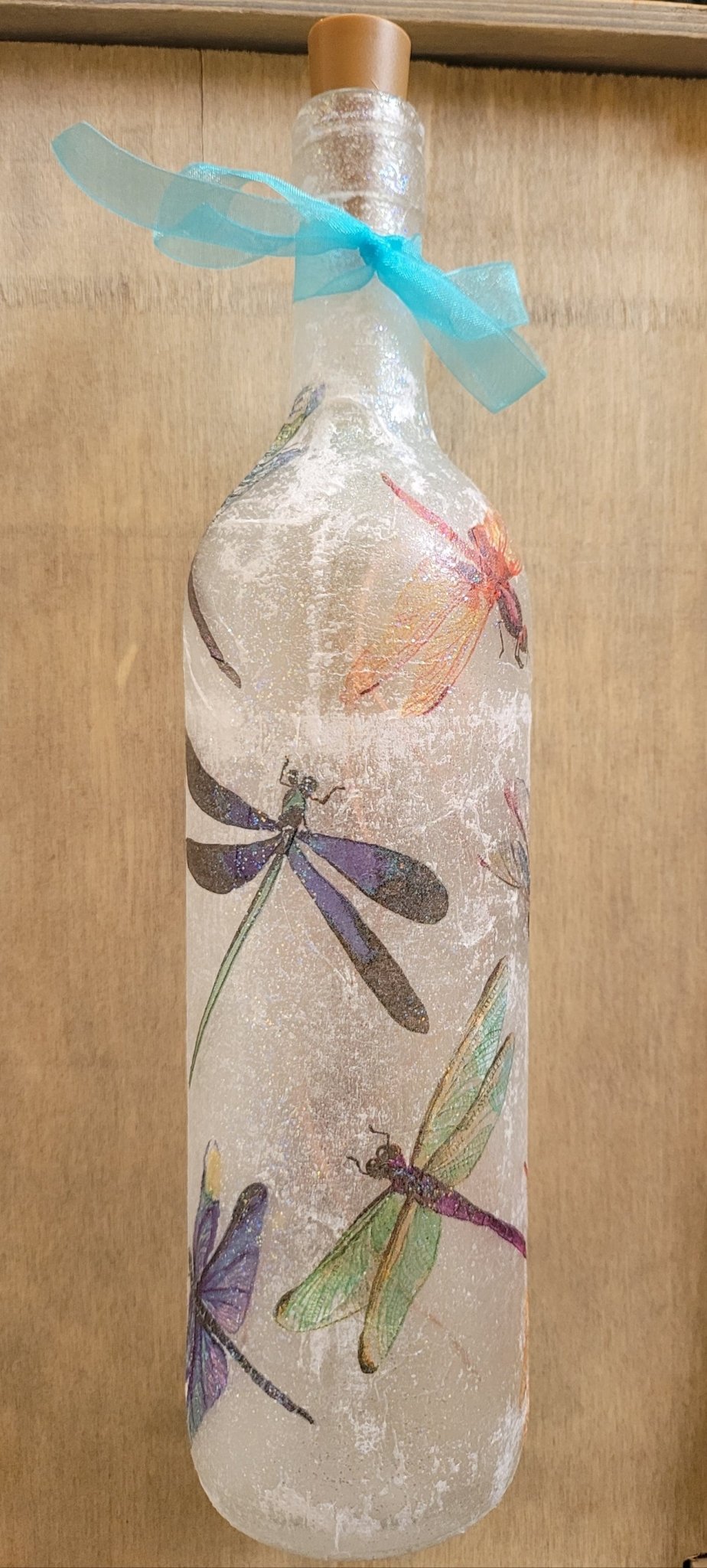 Decoupage Dragonfly Bottle Lamp - Quantock Inspiration