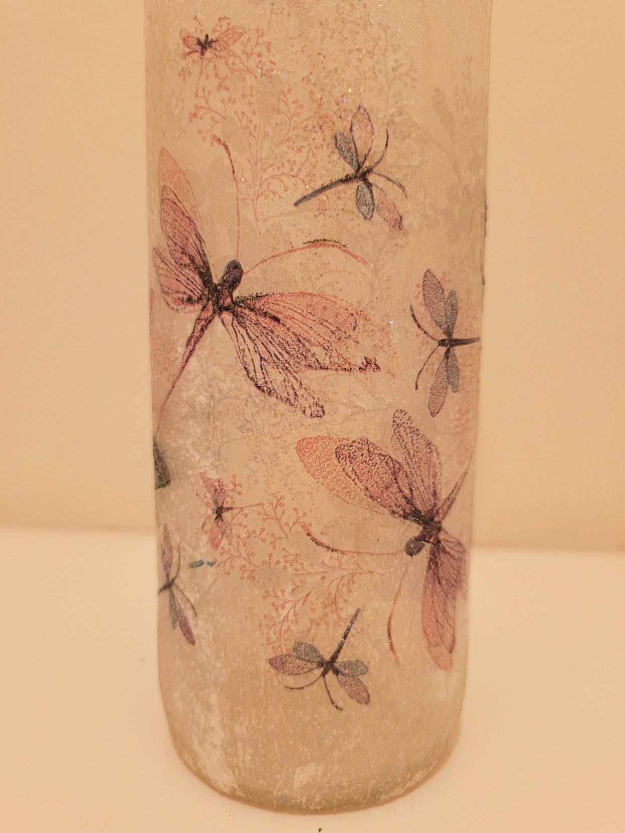 Decoupage Dragonfly Wine Bottle Lamp - Quantock Inspiration