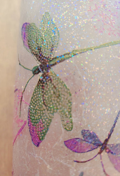 Decoupage Dragonfly Wine Bottle Lamp - Quantock Inspiration