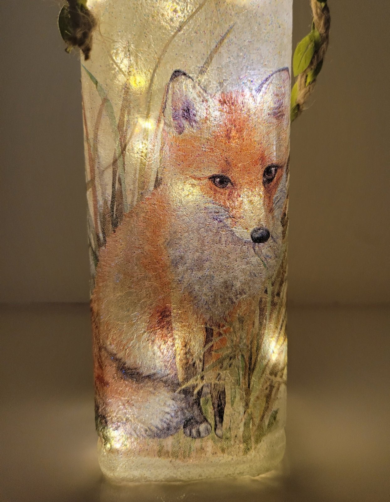 Decoupage Fox Bottle Lamp - Quantock Inspiration