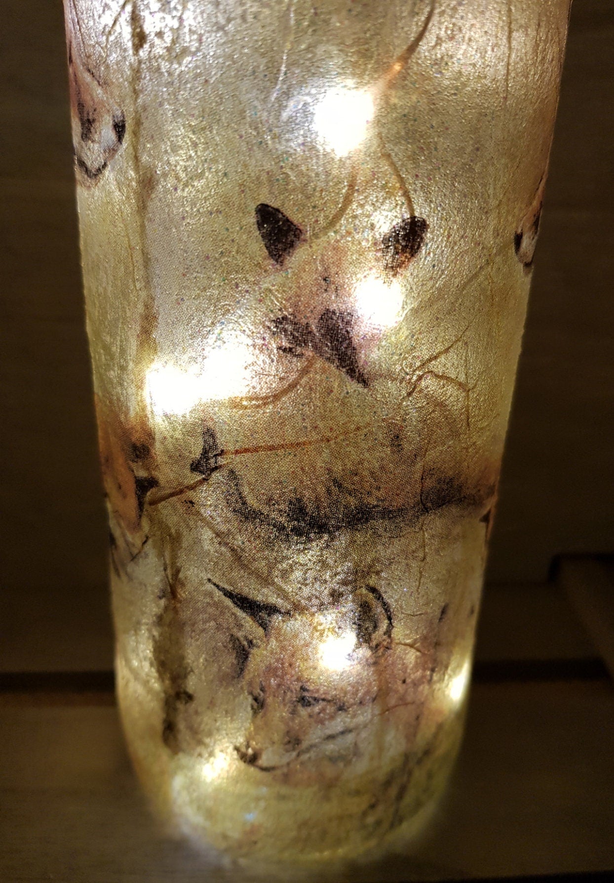 Decoupage Fox Light Up Bottle - Quantock Inspiration