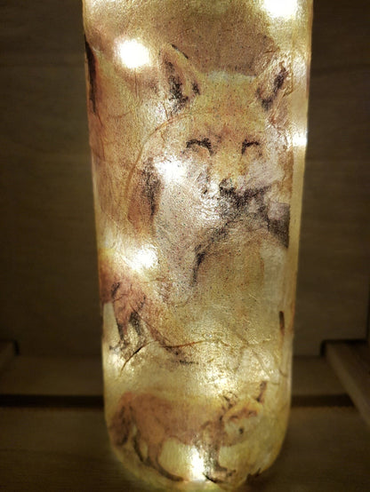 Decoupage Fox Light Up Bottle - Quantock Inspiration