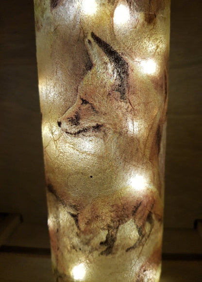 Decoupage Fox Light Up Bottle - Quantock Inspiration