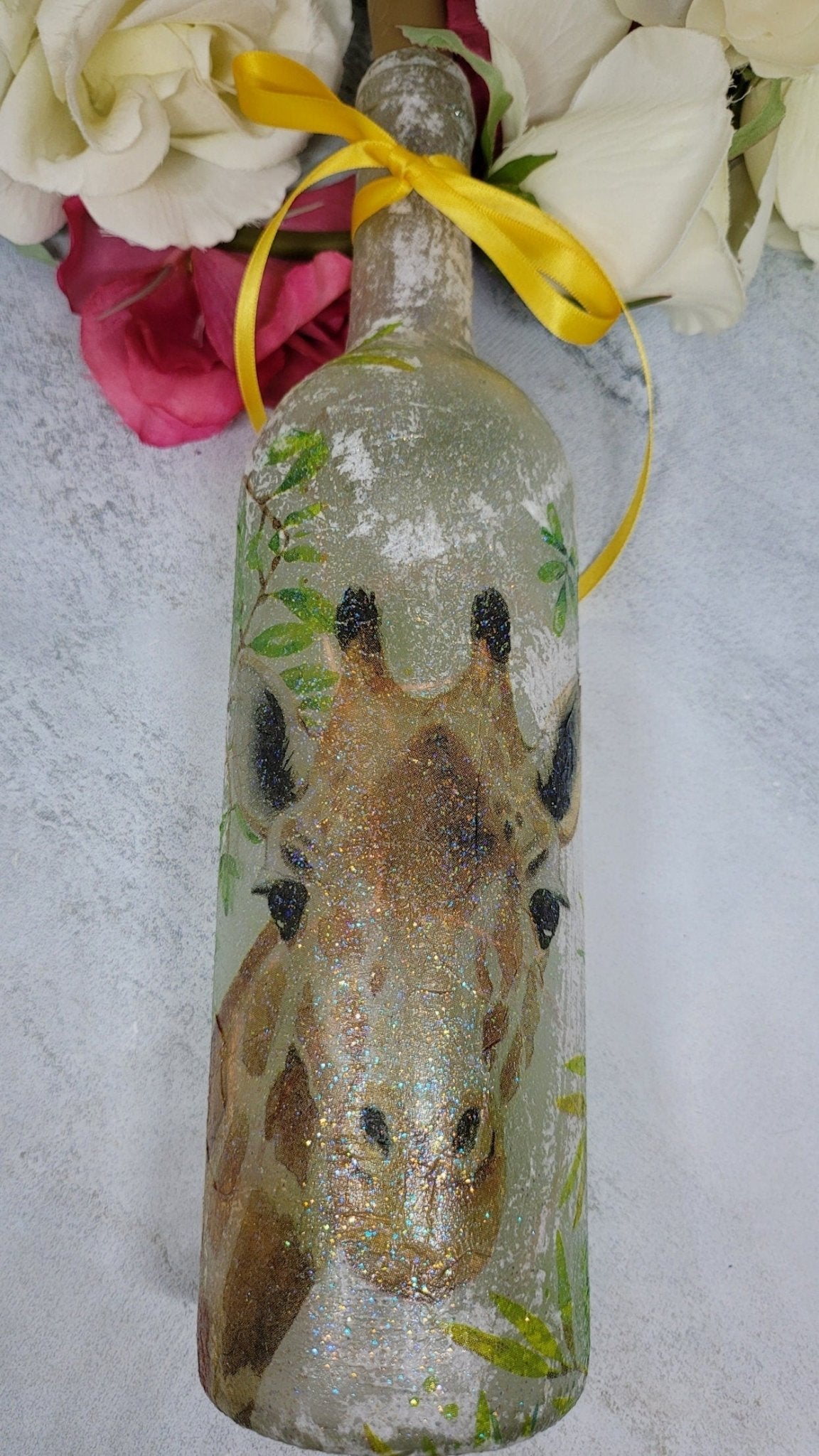 Decoupage Giraffe Bottle Lamp - Quantock Inspiration