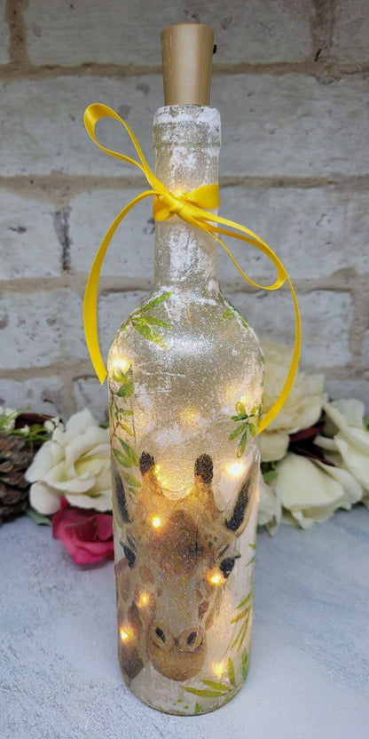 Decoupage Giraffe Bottle Lamp - Quantock Inspiration
