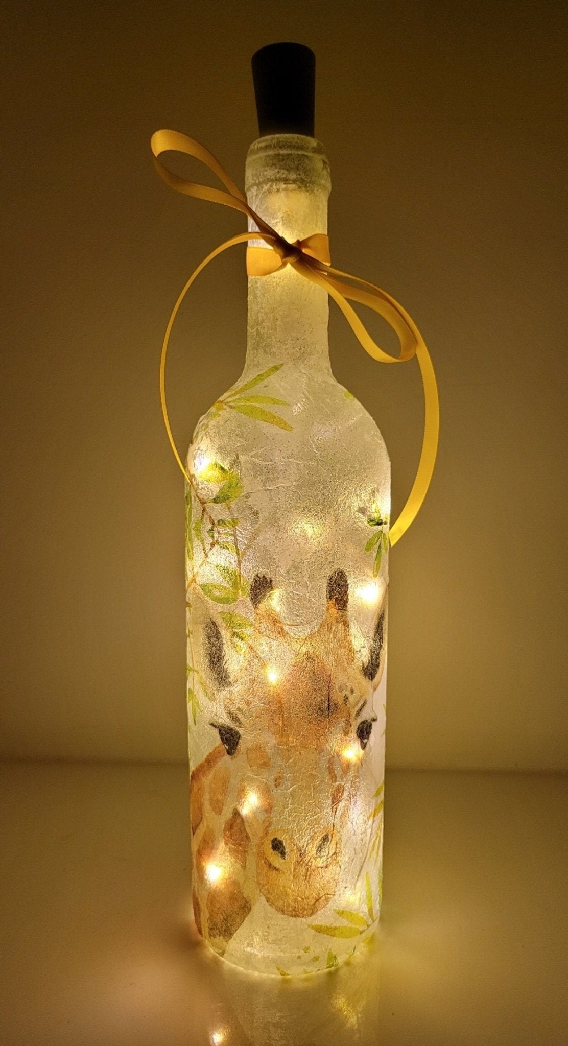Decoupage Giraffe Bottle Lamp - Quantock Inspiration