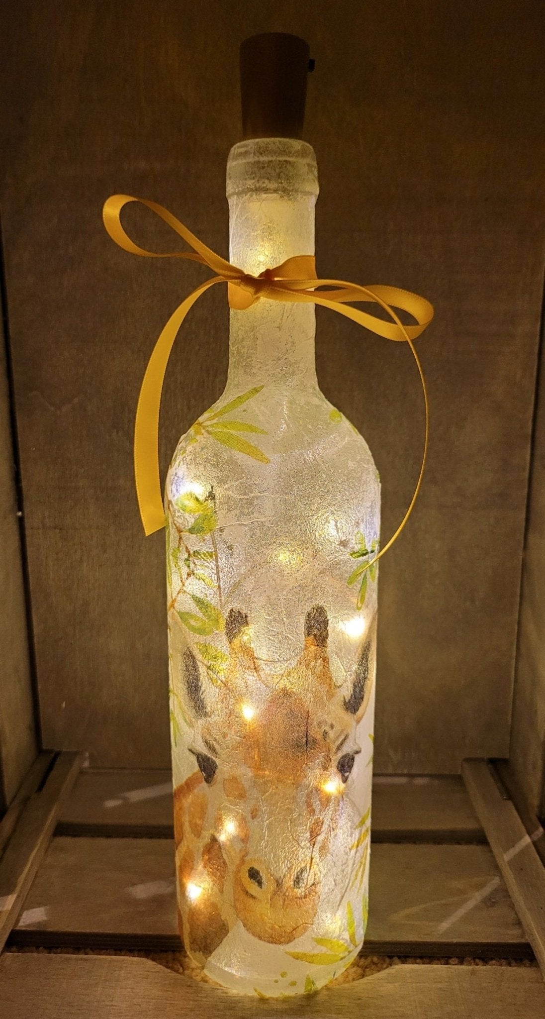Decoupage Giraffe Bottle Lamp - Quantock Inspiration