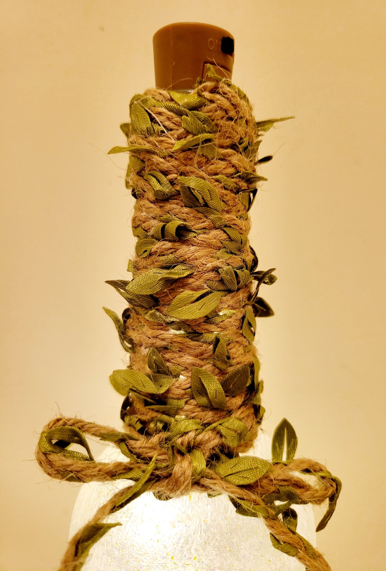 Decoupage Giraffe Bottle Lamp with Jute twine - Quantock Inspiration