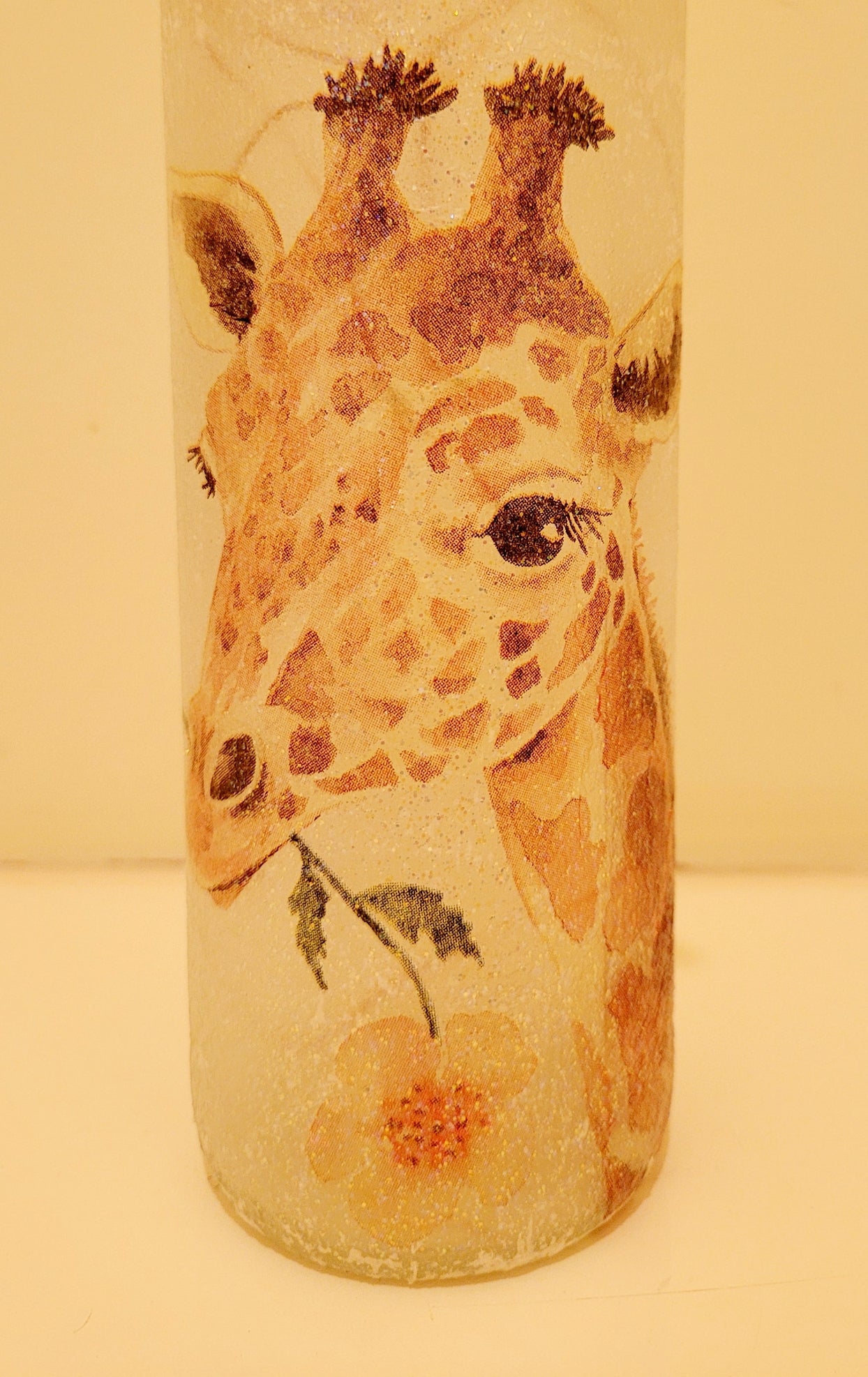 Decoupage Giraffe Bottle Lamp with Jute twine - Quantock Inspiration