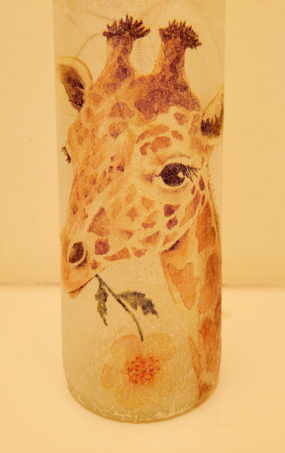 Decoupage Giraffe Bottle Lamp with Jute twine - Quantock Inspiration