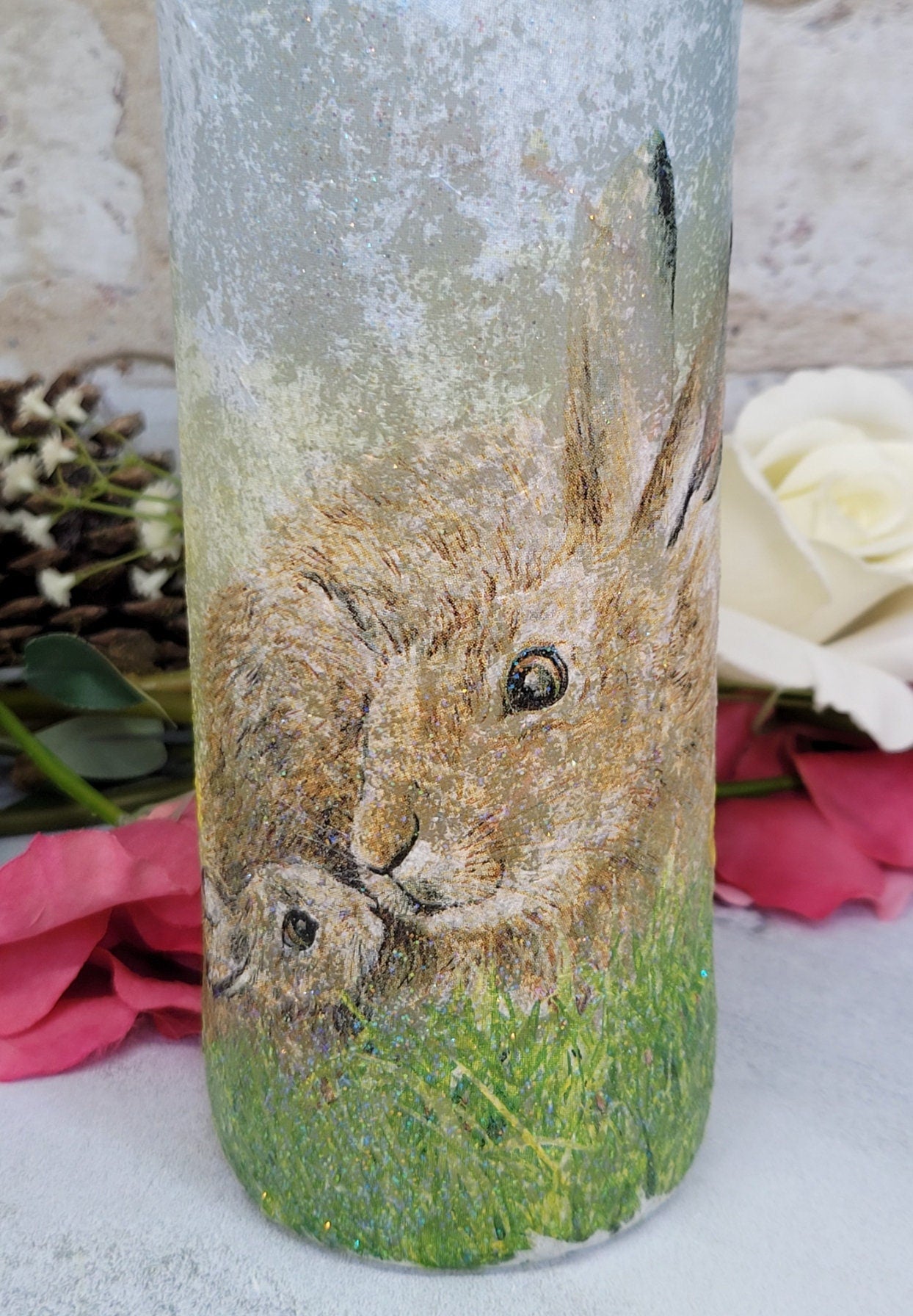 Decoupage Hare Bottle Lamp - Quantock Inspiration