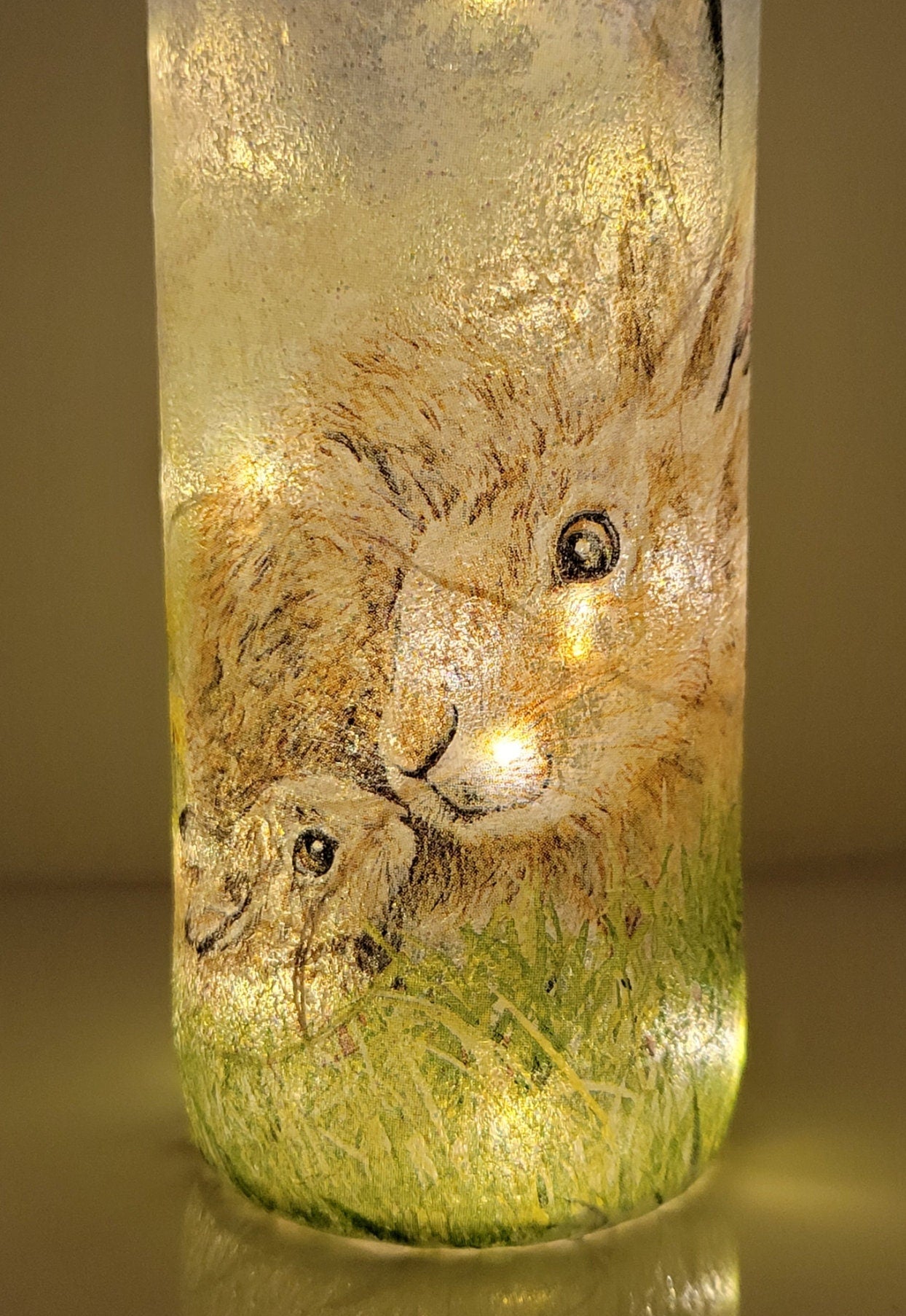 Decoupage Hare Bottle Lamp - Quantock Inspiration