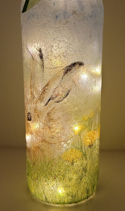 Decoupage Hare Bottle Lamp - Quantock Inspiration