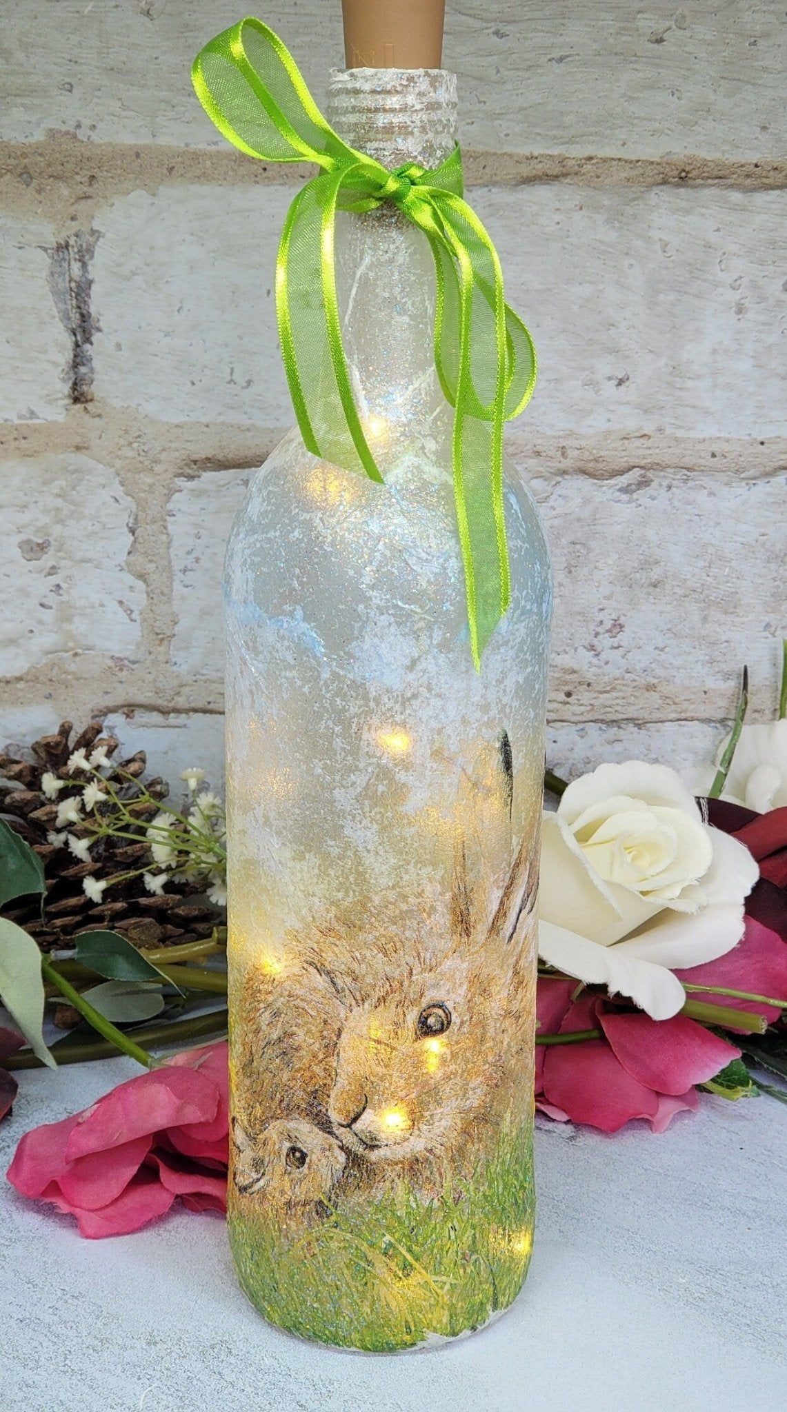 Decoupage Hare Bottle Lamp - Quantock Inspiration