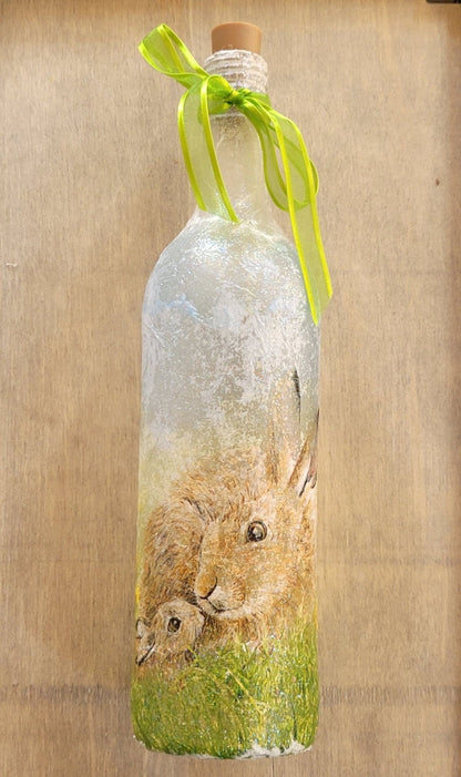 Decoupage Hare Bottle Lamp - Quantock Inspiration