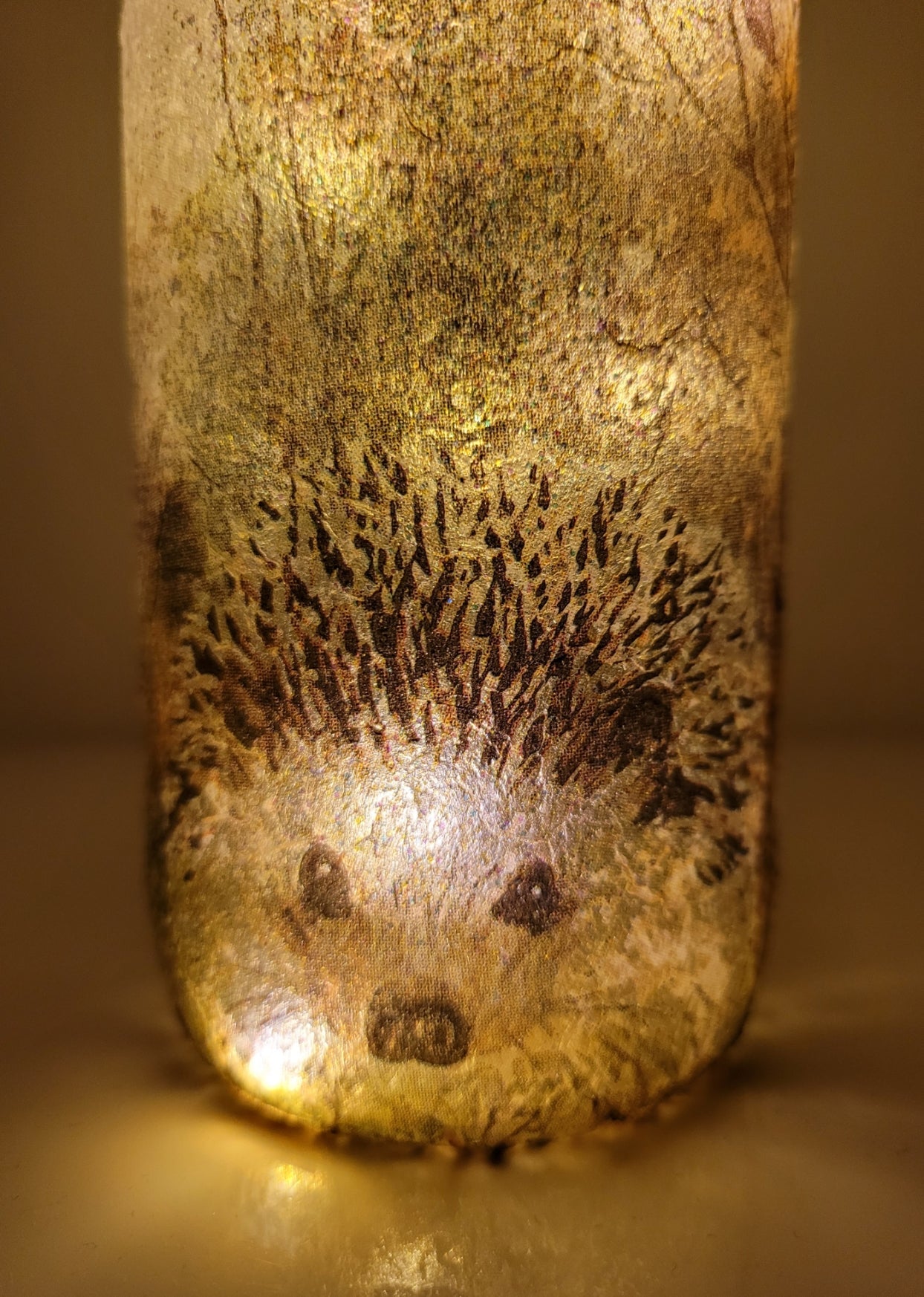 Decoupage Hedgehog Bottle Lamp - Quantock Inspiration