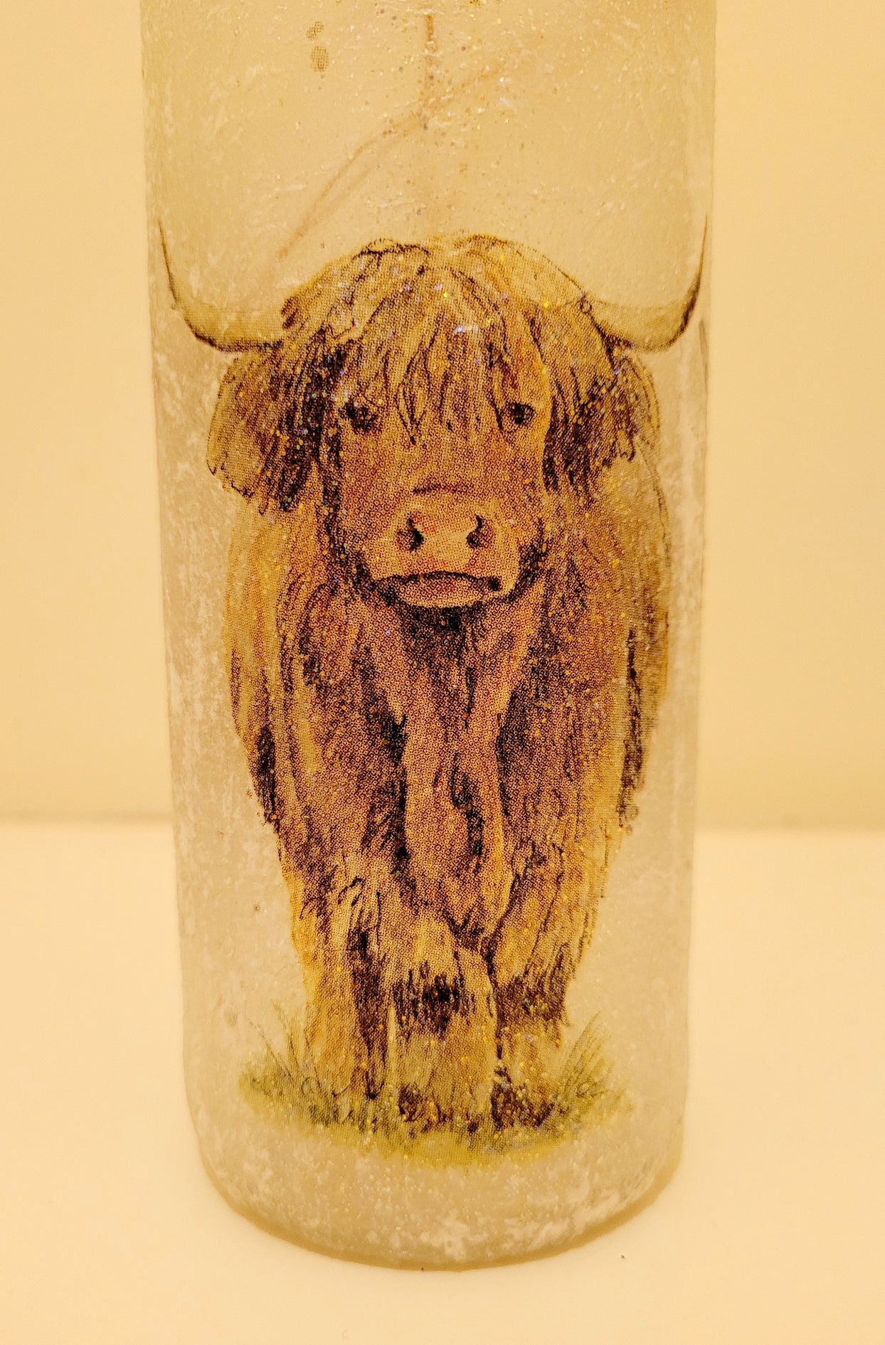 Decoupage Highland Cows Bottle Lamp - Quantock Inspiration