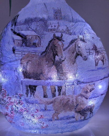 Decoupage Horse Bottle Lamp - Quantock Inspiration