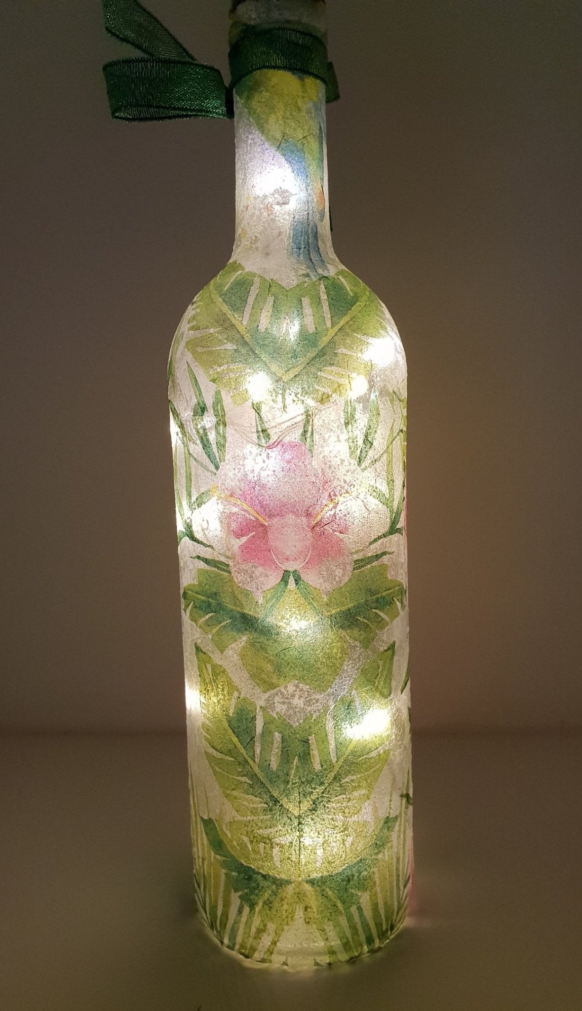 Decoupage Hummingbird Bottle Lamp - Quantock Inspiration