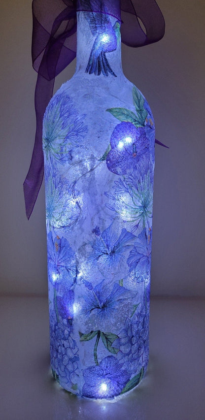 Decoupage Hummingbird Bottle Lamp - Quantock Inspiration