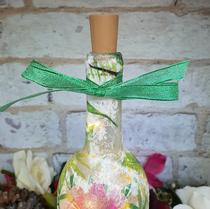 Decoupage Hummingbird Bottle Lamp - Quantock Inspiration