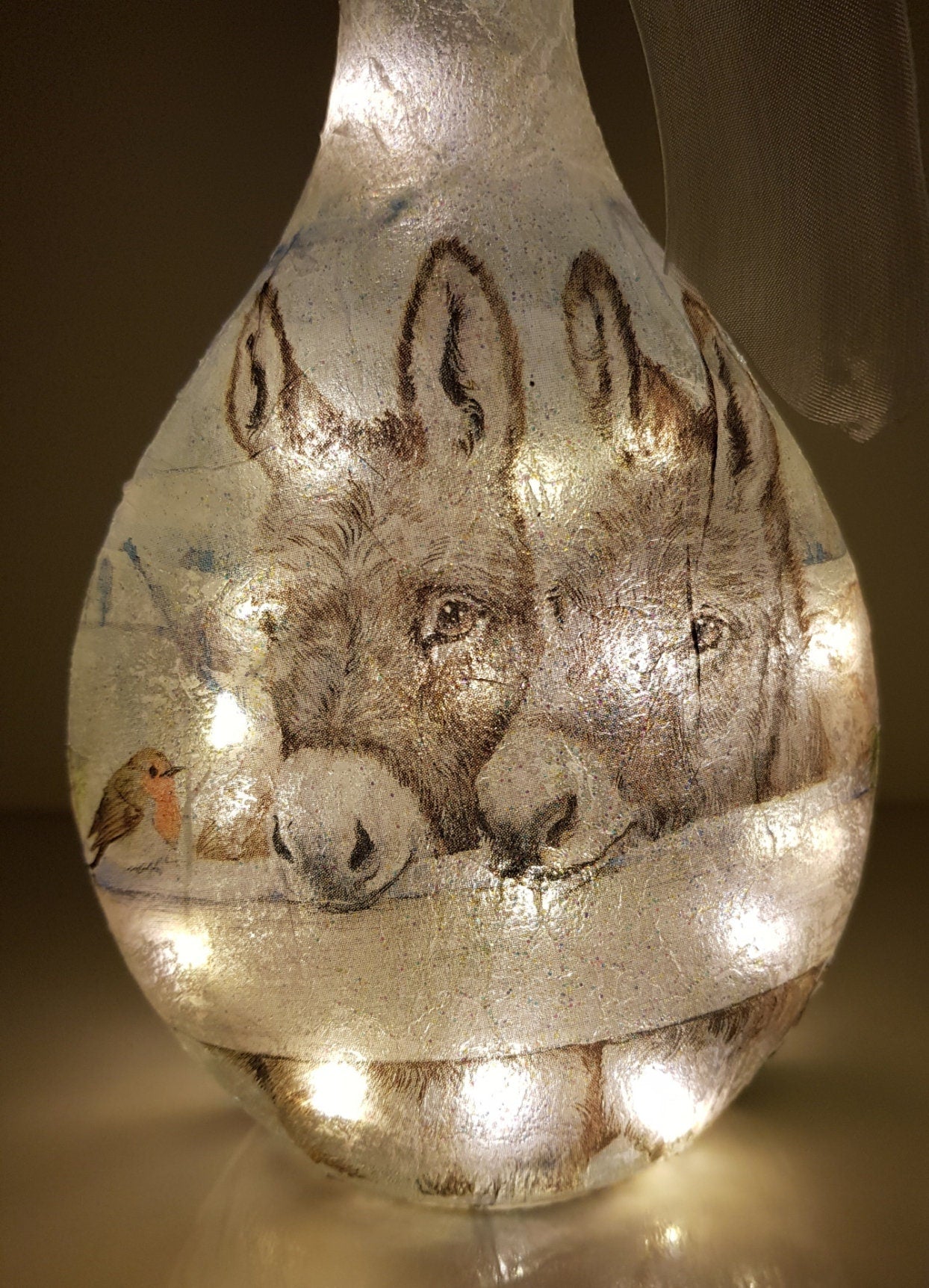 Decoupage Light Up Donkey Bottle - Quantock Inspiration