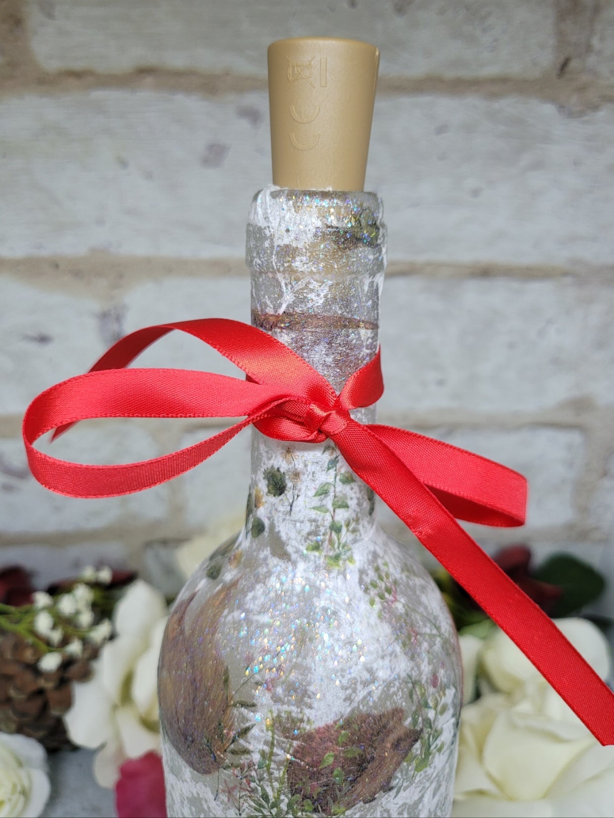 Decoupage Nature Bottle Lamp - Quantock Inspiration