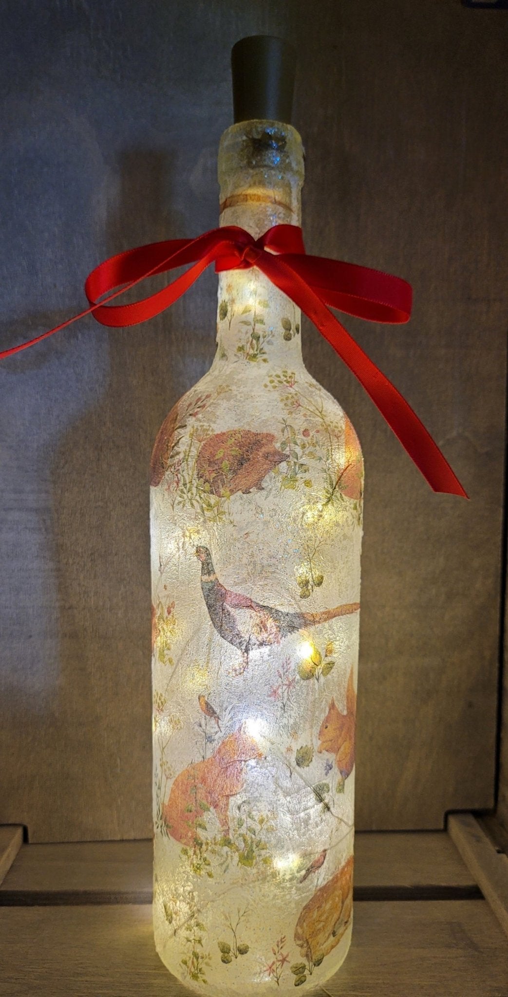 Decoupage Nature Bottle Lamp - Quantock Inspiration