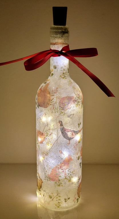 Decoupage Nature Bottle Lamp - Quantock Inspiration