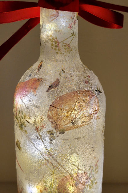 Decoupage Nature Bottle Lamp - Quantock Inspiration