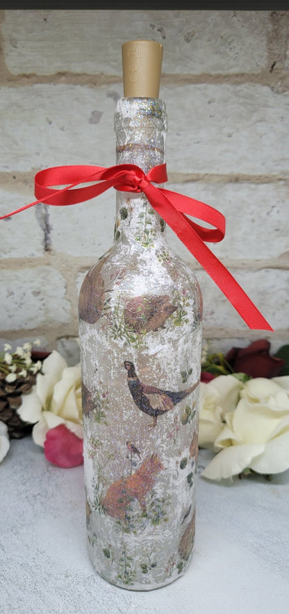 Decoupage Nature Bottle Lamp - Quantock Inspiration