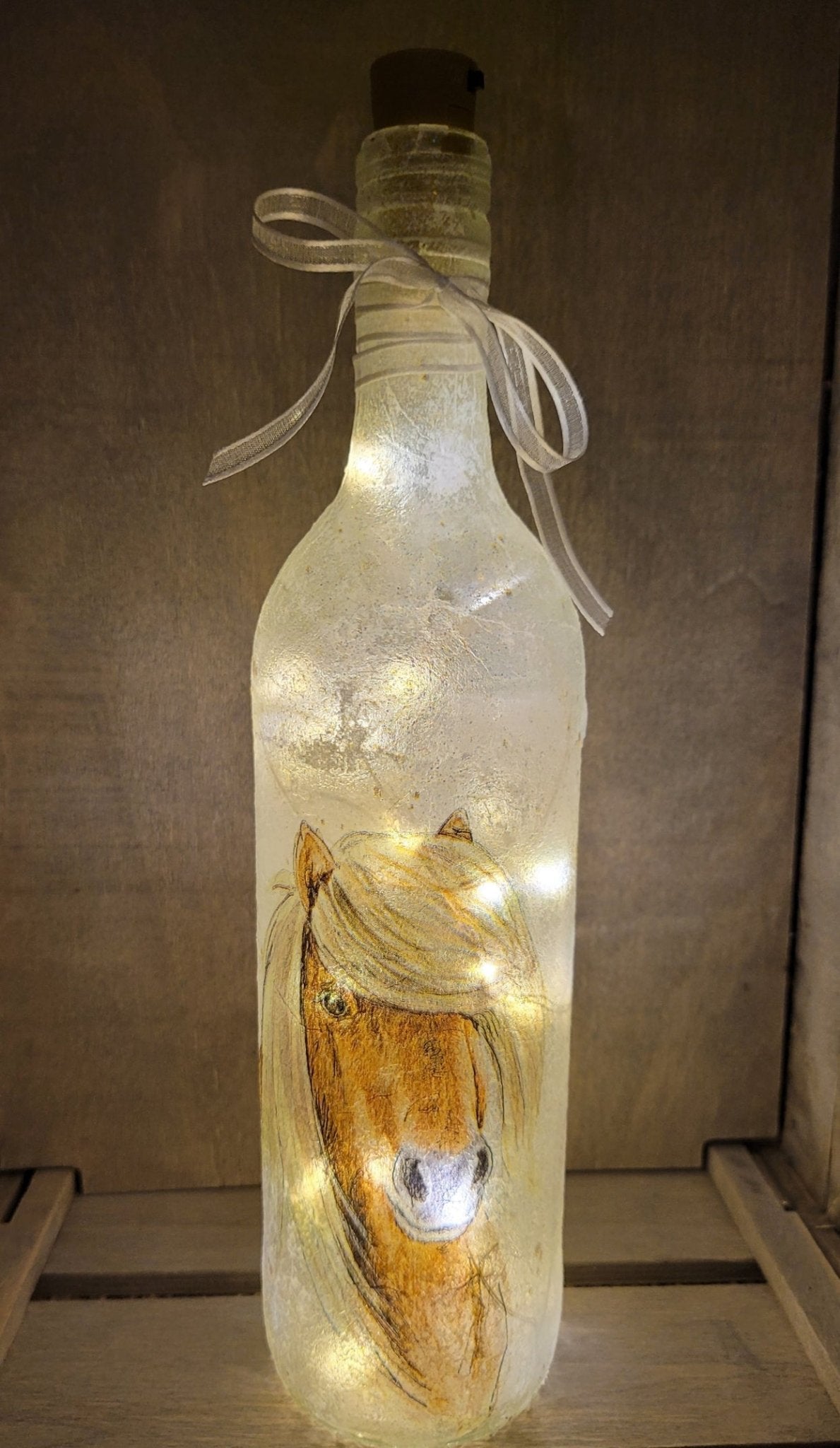 Decoupage Pony Bottle Lamp - Quantock Inspiration