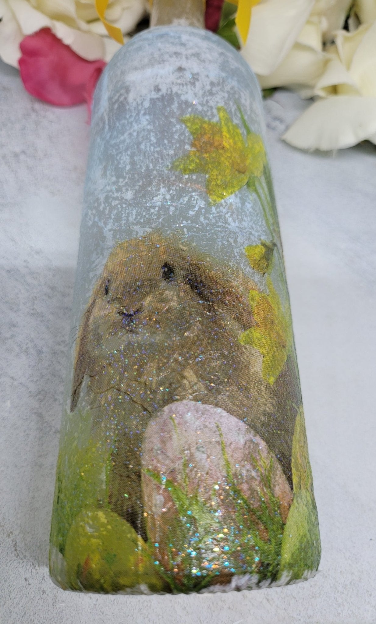 Decoupage Rabbit Bottle Lamp - Quantock Inspiration